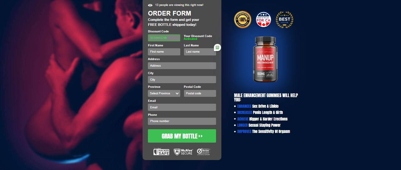 Manup Male Enhancement Gummies Canada